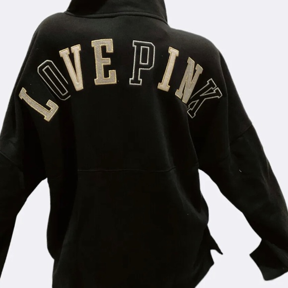 NEW VICTORIAS SECRET PINK BLING VARSITY FULL ZIP & LEGGINGS or JOGGERS 2PC SET - Picture 7 of 8